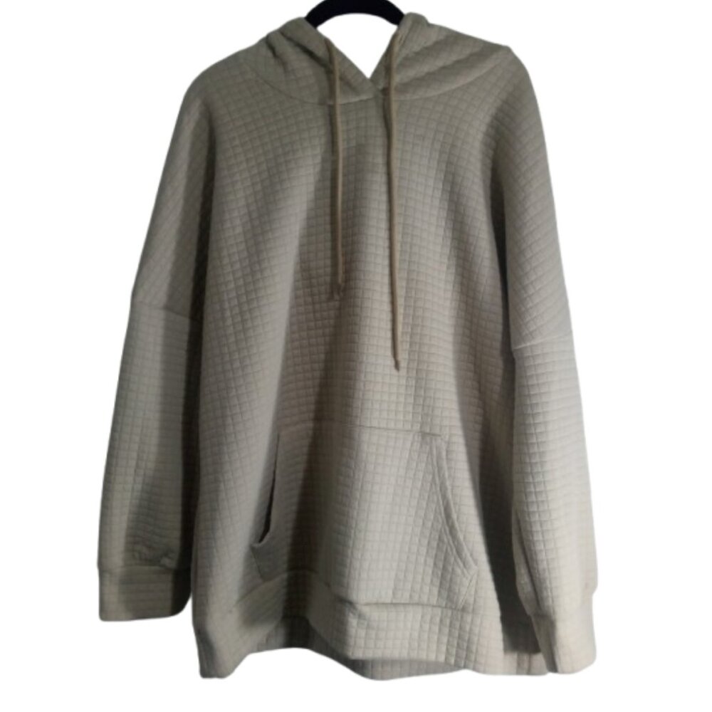 Bloomchic Made For Curves Hoodie Size 14-16 Beige Quilted Texture Big Pockets